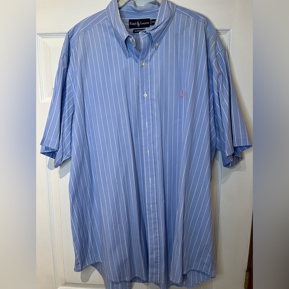 Ralph Lauren Blue Casual Button Down Shirt with Pinstripes - Picture 1 of 4